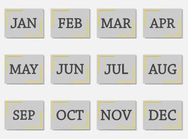  Takvim ay gri renk Icon set