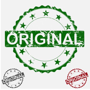 Yuvarlak pul vektör Icon set. Yaşlı grunge yazıt orijinal