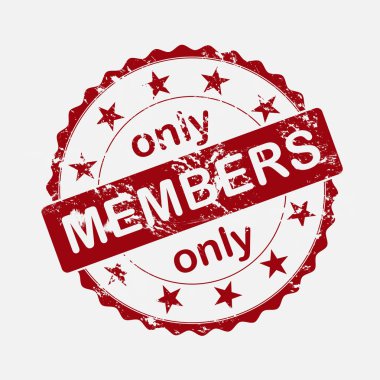 Vektör simge yuvarlak damga. Yaşlı grunge yazıt sadece üyeler