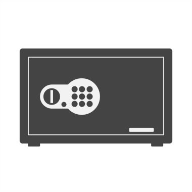 Vektör simge banka güvenli. Belgeler, para saklamak için güvenli.