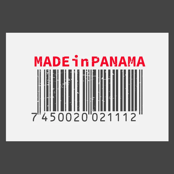 Codice a barre realistico vettoriale Made in Panama su sfondo scuro . — Vettoriale Stock