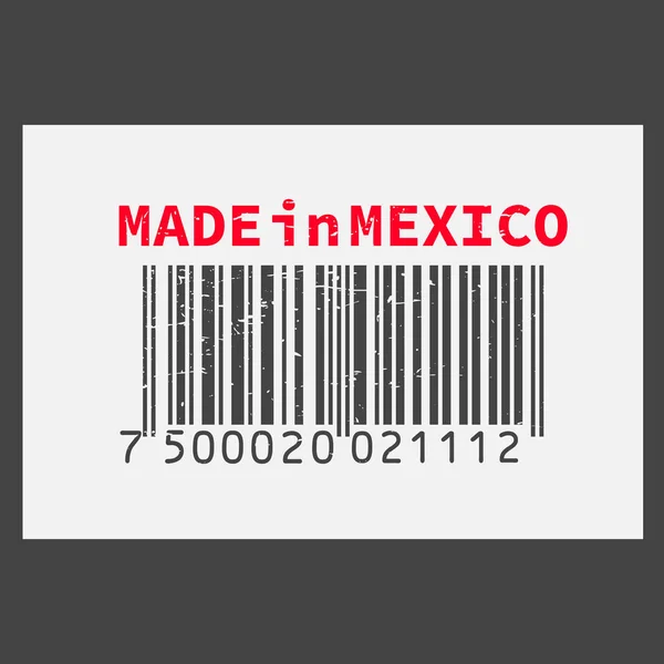 Codice a barre realistico vettoriale Made in Mexico su sfondo scuro . — Vettoriale Stock