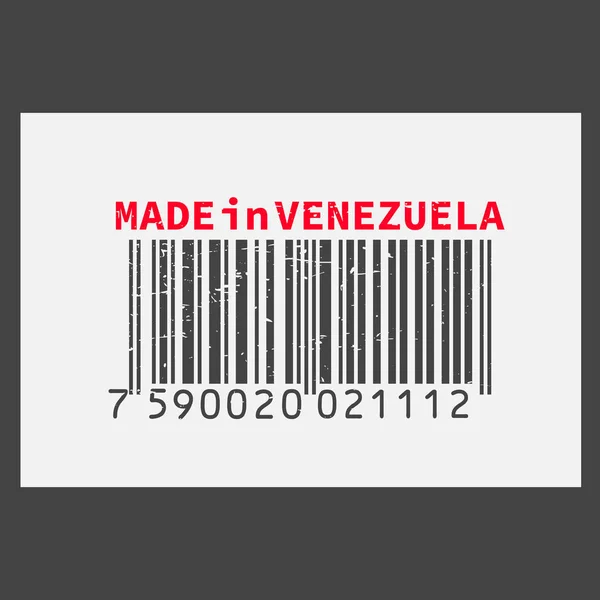 Codice a barre realistico vettoriale Made in Venezuela su sfondo scuro . — Vettoriale Stock