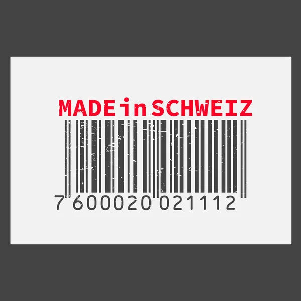Вектор реалістичні штрих-код Made in Schweiz на темному тлі. — стоковий вектор