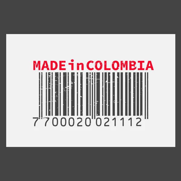 Codice a barre realistico vettoriale Made in Colombia su sfondo scuro . — Vettoriale Stock