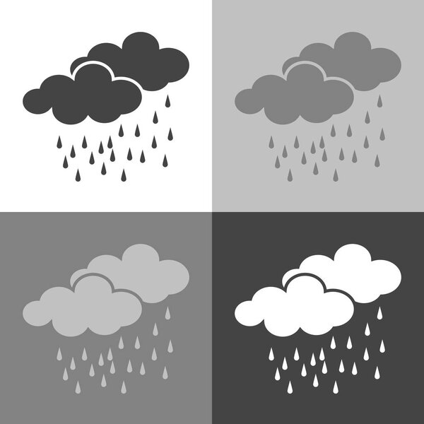 Векторное изображение облака и дождя. Дождливая погода. Векторная погода
