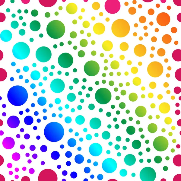Vector pattern of repeating multi-colored circles. Seamless text — Stock Vector