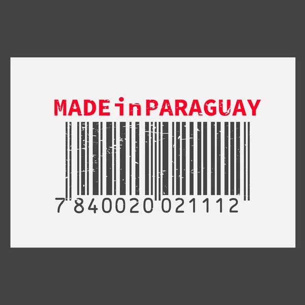 Codice a barre realistico vettoriale Made in Paraguay su sfondo scuro . — Vettoriale Stock