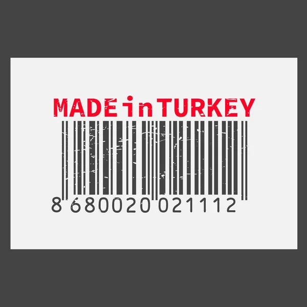 Vektor reális vonalkód Made in Törökország a sötét háttér. — Stock Vector