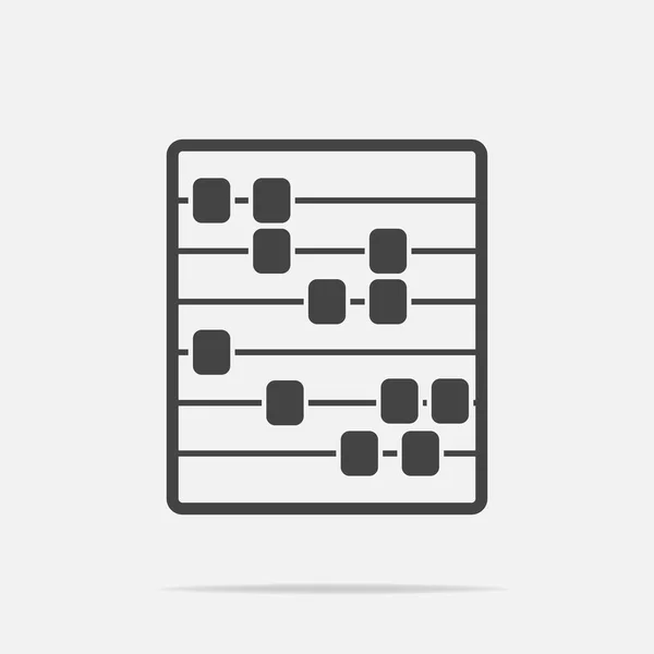 Ícone vetorial do ábaco. Abacus de madeira para conta de aprendizagem e ma — Vetor de Stock