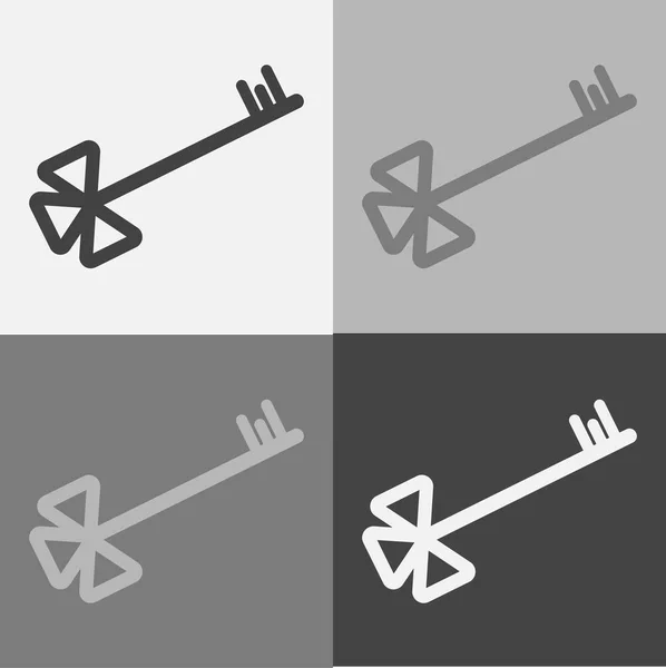 Conjunto de iconos vectoriales de una llave. Ilustración plana vectorial en un bac gris — Archivo Imágenes Vectoriales