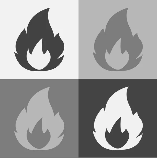 Vektor-Feuer-Symbol auf grauem Hintergrund. — Stockvektor