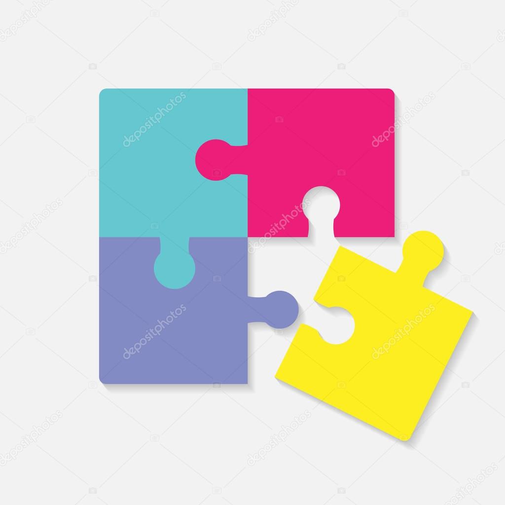 Pazzle color icon. Multicolored pazzle vector icon.