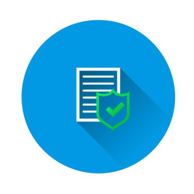 Mavi arkaplanda vektör simgesi kontrol panosu. Veri güvenliği, sigorta