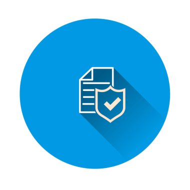 Mavi arkaplanda vektör simgesi kontrol panosu. Veri güvenliği, sigorta