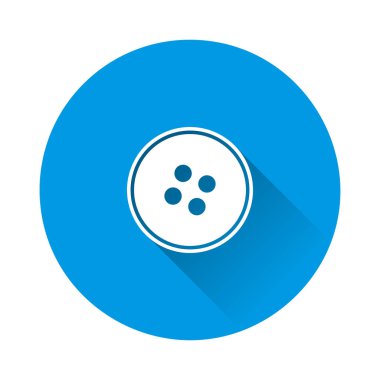 Mavi arka plandaki kıyafetler için vektör düğmesi. lo ile düz resim