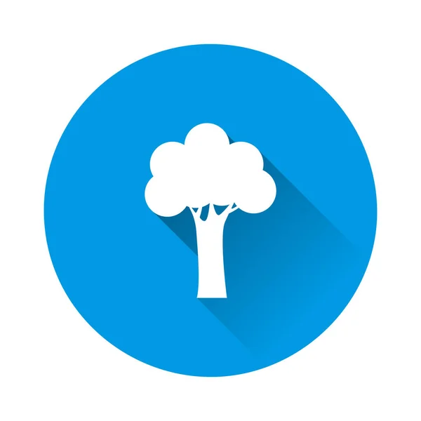 Ikona vektorového stromu. Opadavý symbol lesa na modrém pozadí. Fl — Stockový vektor