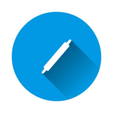 Mavi arka planda merdane pin vektör simgesi. Düz resim zekası