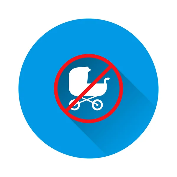 Ikona wektora zakazująca dziecięcego wózka. Razem z pr — Wektor stockowy