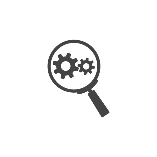 Vektor redskap sökning förstoringsglas ikon på vit isolerad backgro — Stock vektor