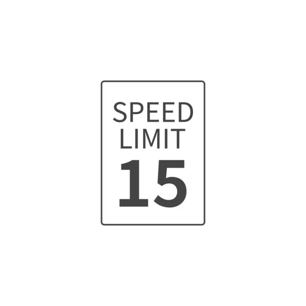 Vector Speed Limit 15 mph on white isolated background. Layers g — ストックベクタ