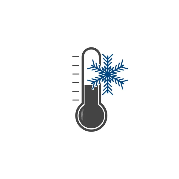 Векторний термометр і піктограма сніжинки. Символ холоду на — стоковий вектор