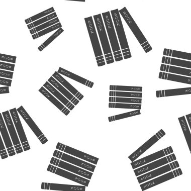 Beyaz bir arkaplanda rafta duran kitapların vektör görüntüsü.