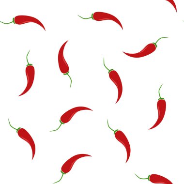 Beyaz arkaplanda acı biber vektör simgesi pürüzsüz desen.