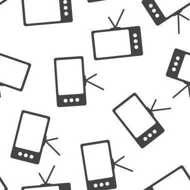  Beyaz arkaplandaki TV vektör simgesi pürüzsüz desen.