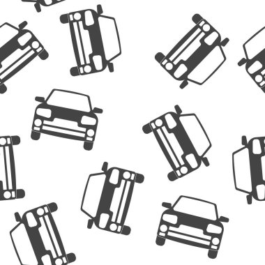 Beyaz arkaplanda vektör otomobil simgesi pürüzsüz desen.