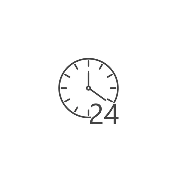 時計のベクトルアイコン。24時間だ白い隔離された背景のベクトルイラストクロック。レイヤーをグループ化して簡単にイラストを編集できます。デザインのために. — ストックベクタ