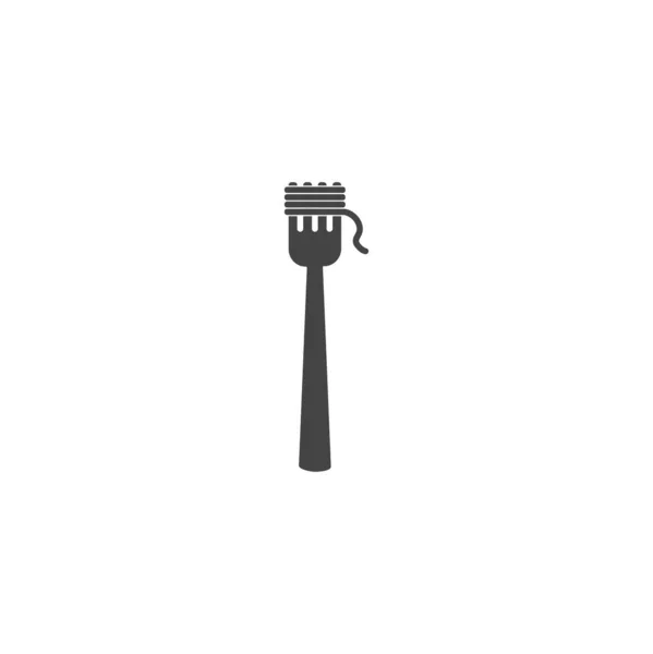 Vektorgabel und Spaghetti-Symbol auf weißem, isoliertem Hintergrund. — Stockvektor