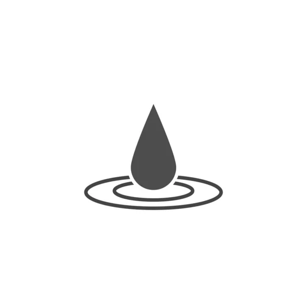 Vector icono gota y círculos en el agua en blanco espalda aislada — Archivo Imágenes Vectoriales