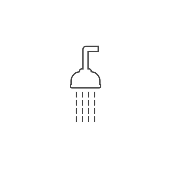 Douche et vecteur d'eau coulant iconon blanc fond isolé — Image vectorielle