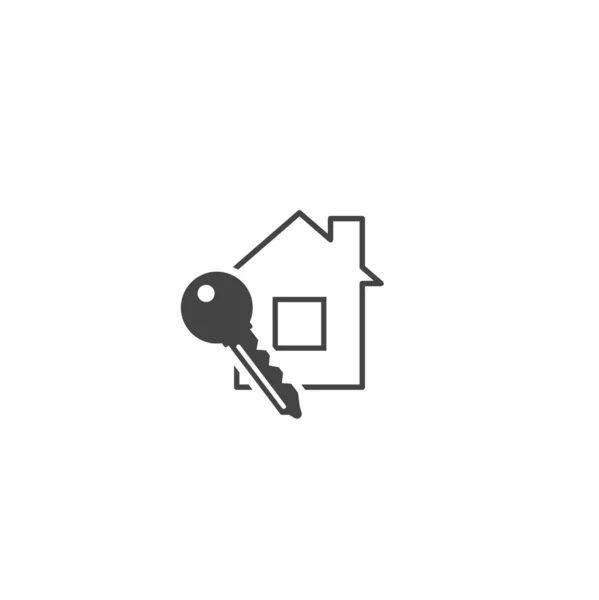 Icono vectorial de la llave de la casa sobre fondo aislado blanco . — Archivo Imágenes Vectoriales