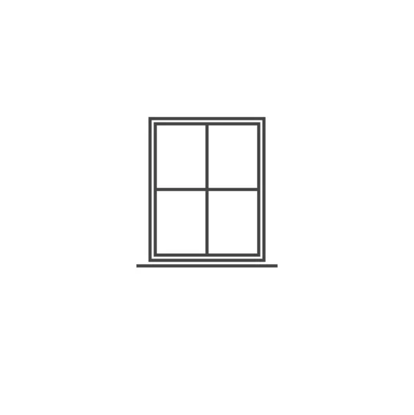 Ícone de janela vetorial no fundo isolado branco . — Vetor de Stock