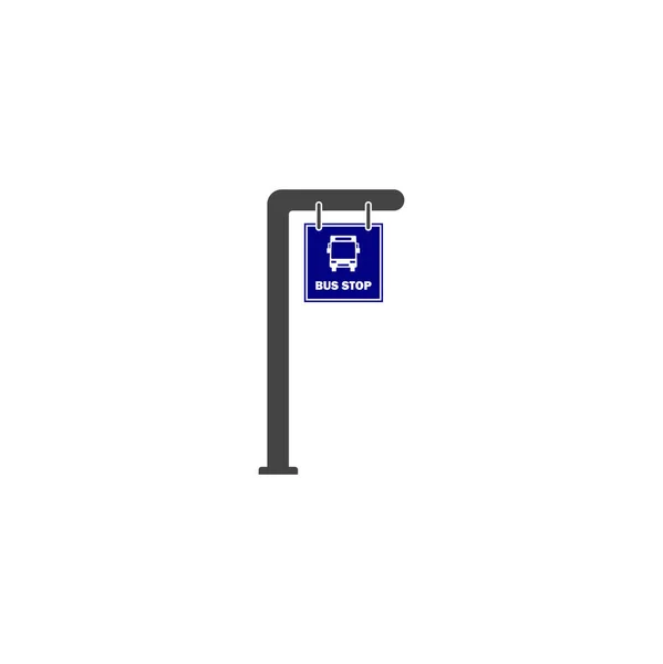 Icono de vector de parada de autobús sobre fondo aislado blanco . — Vector de stock