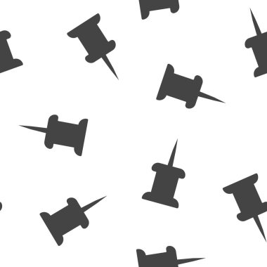 Vektör simgesi pimi. Beyaz arkaplandaki iğne illüstrasyonu pürüzsüz desen.