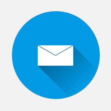 Vektör zarf simgesi. Mavi b üzerindeki e- posta ileti illüstrasyon simgesi