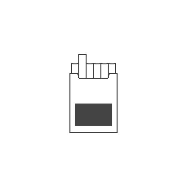 Cigarette pack vector icon on white isolated background. — Stock Vector