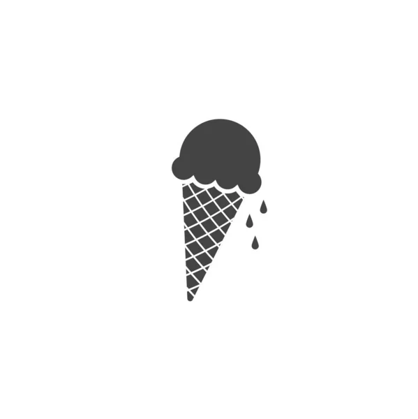 Vektor-Symbol für Eis am Stiel in einem Waffelbecher-Symbol auf weißem Hintergrund. Ebenen zur einfachen Bearbeitung von Illustrationen gruppiert. Für Ihr Design — Stockvektor