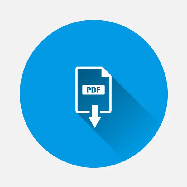 Pdf Pictogram Downloads Pdf Document Icoon Blauwe Achtergrond Vlak Beeld — Stockvector