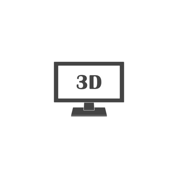 矢量图标3D电视在白色孤立的背景 层次结构分组 以方便编辑说明 为了你的设计 — 图库矢量图片