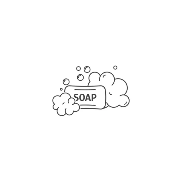 白色孤立背景下的矢量肥皂和泡沫图标 — 图库矢量图片