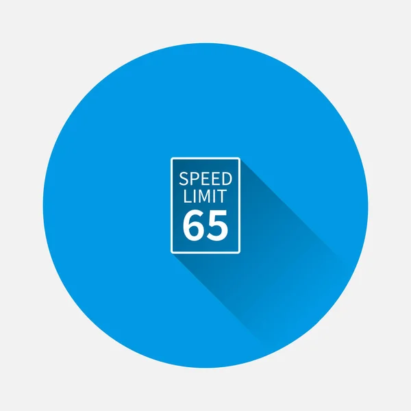 Vector Speed Limit Mph Ícone Fundo Azul Imagem Plana Com —  Vetores de Stock