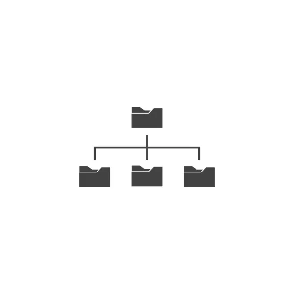Organizace Systému Souborů Vektorových Ikon Počítači Strom Složek Bílém Izolovaném — Stockový vektor