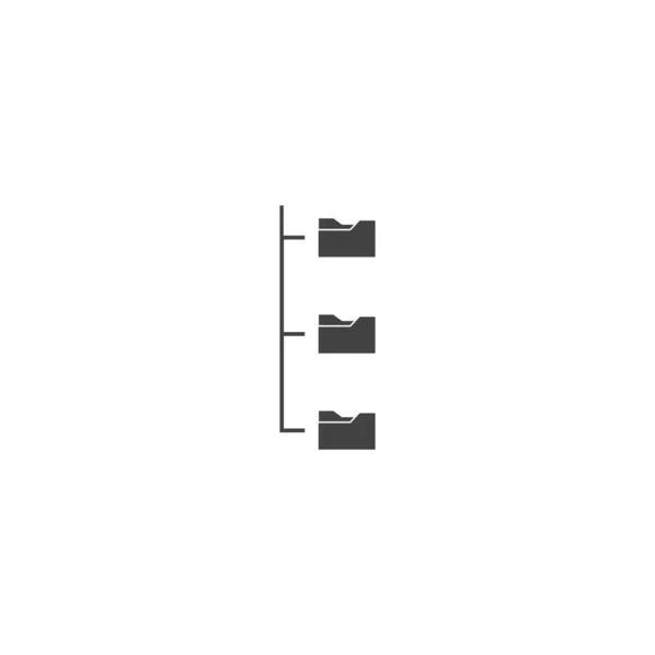 Organisation Des Vektor Icon Dateisystems Auf Einem Computer Ordnerbaum Auf — Stockvektor