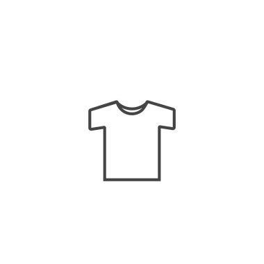 Beyaz izole edilmiş arka planda tişört giysi vektör simgesi. Kolayca düzenlemek için katmanlar gruplandırıldı. Tasarımın için..