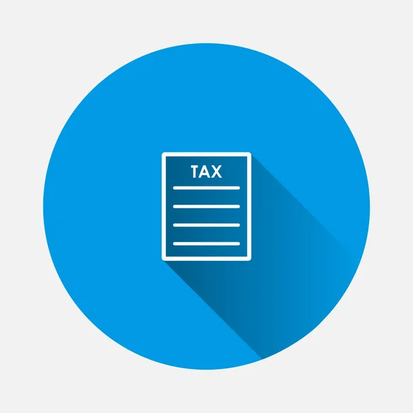 Vector Tax Form Icon Blue Background Flat Image Long Shadow — Stock Vector