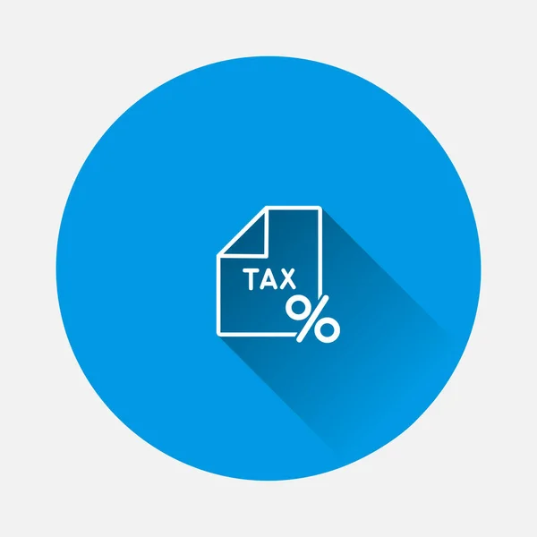 Vector Belastingformulier Pictogram Blauwe Achtergrond Vlak Beeld Met Lange Schaduw — Stockvector